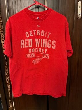 Majestic Red Crewneck Logo Tee